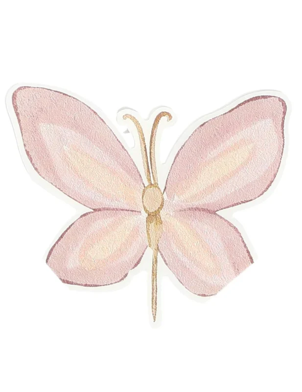 Serviettes en papier fée pour fête rose pastel et lilas avec motif papillon