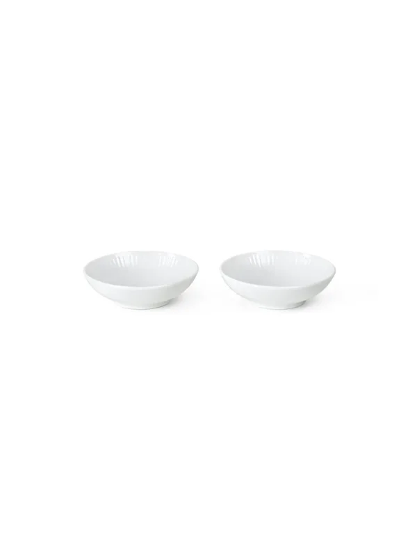 Royal Copenhagen Hvid Riflet, skål 9 cl 2-pak