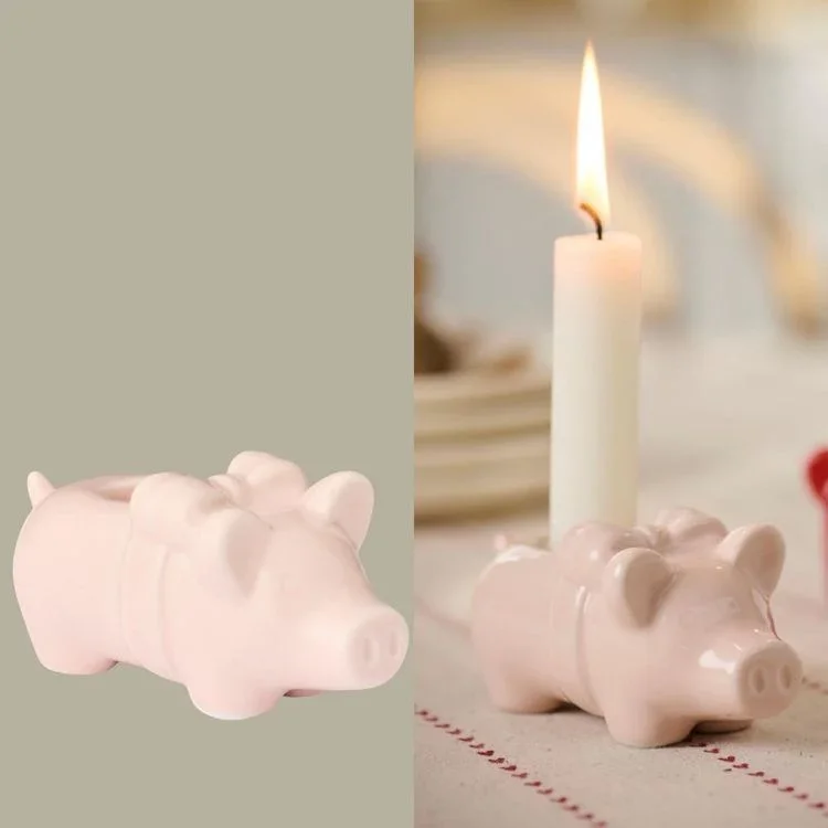 Ib Laursen Kerzenhalter Schweinchen rosa