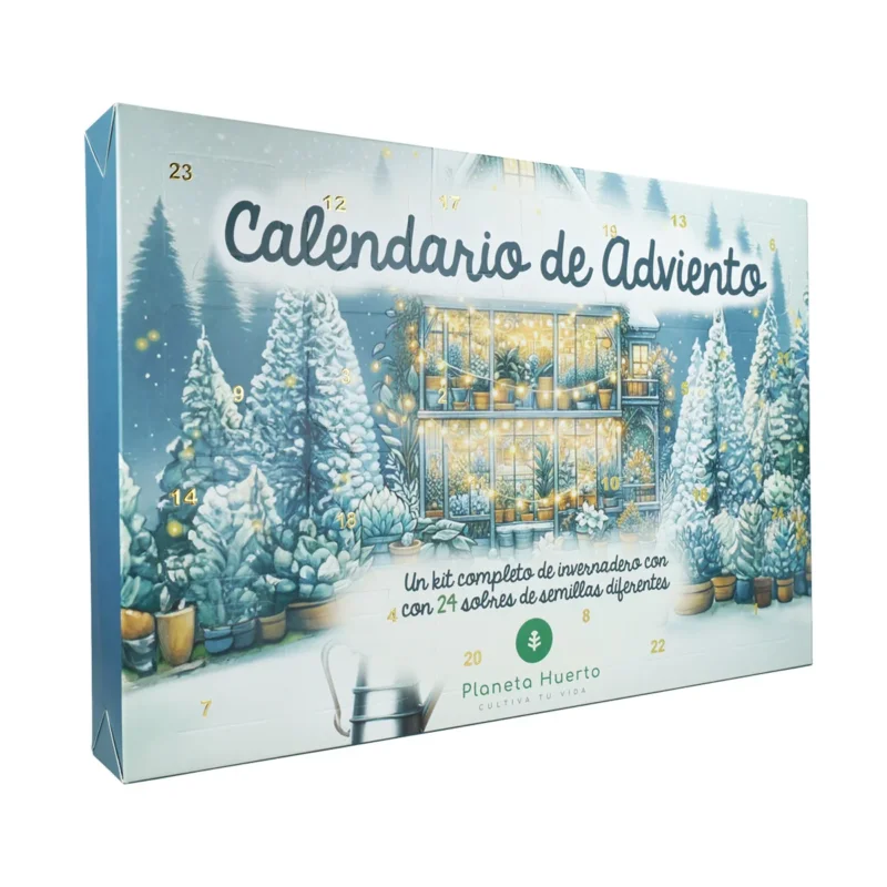 Calendario de Adviento Navideño con semillas y mini invernadero Planeta Huerto