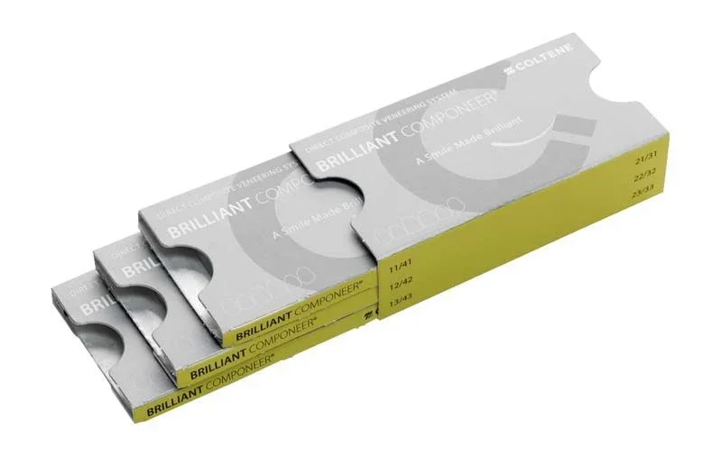 Verpackung von BRILLIANT COMPONEER® Jaw Bleach Translucent Größe M - Set Lower.