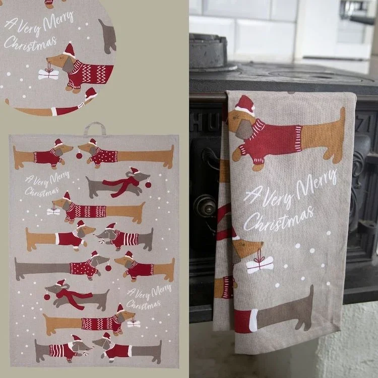 Küchenhandtuch Weihnachtsdackel