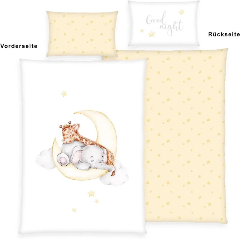 Babybettwäsche Set Sleeping on The Moon 100x135 cm / 100% Baumwolle