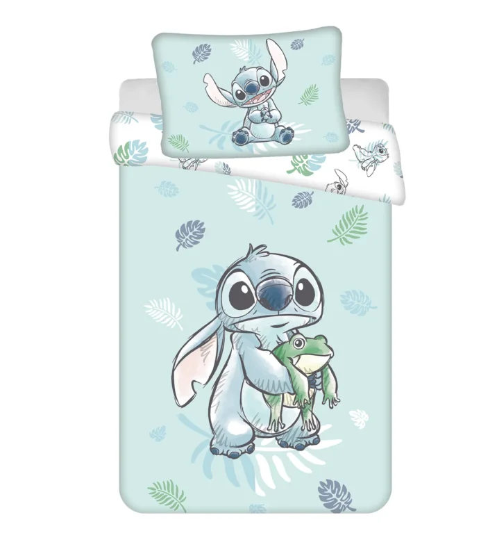 Lilo & Stitch Frosch Baby Bettwäsche Set 100x135 cm 100% Baumwolle Motiv