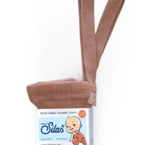 Strumpfhose mit Trägern mit Fuß light brown rose
