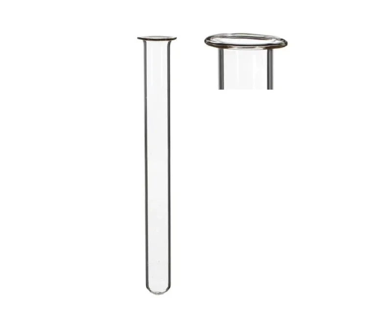Glass Test tube 2cm diameter 20cm high, with ring (set of 12 pcs)