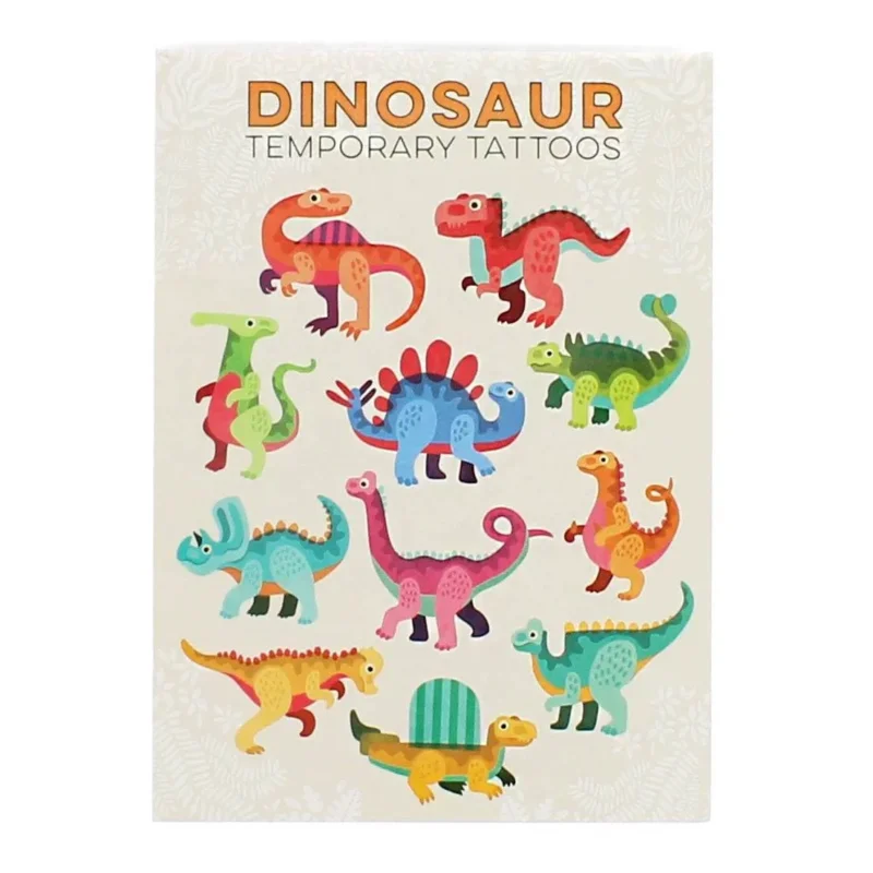 Abwaschbare Tattoos mit bunten Baby Dinosauriern für Kinderpartys und Feste