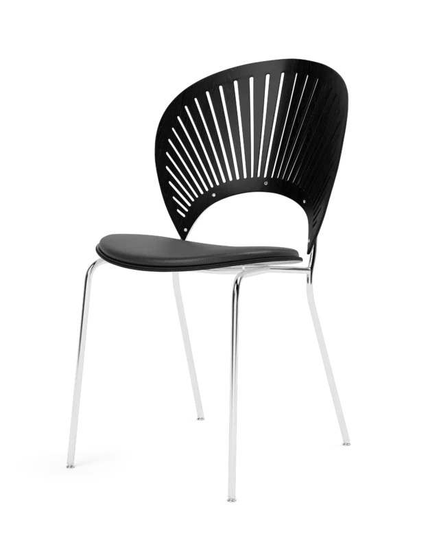 Trinidad Stuhl mit Schwarz Leder auf Sitz von Fredericia Furniture