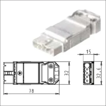 WIELAND 91.942.4053.0 Steckverbinder fuer steckbare Gebaeudeinstallation 78 mm