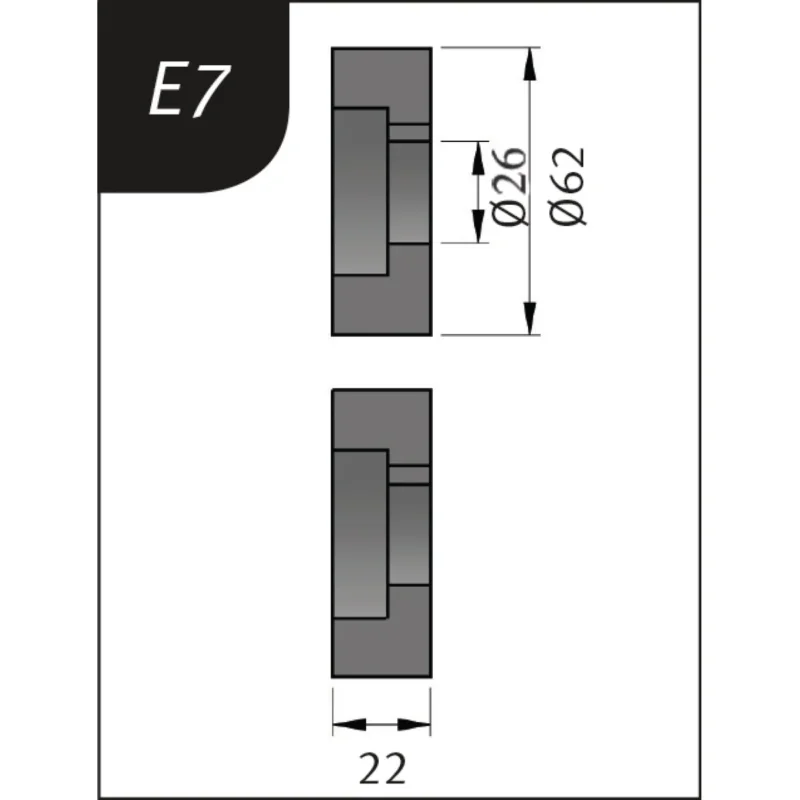 Produktbild von Biegerollensatz Typ E7, Ø 62 x 26 x 22 mm