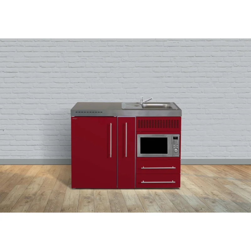 Stengel - Mini-Küche Miniküche Premiumline MPMBR120AKSMWKSliBre Bordeauxrot