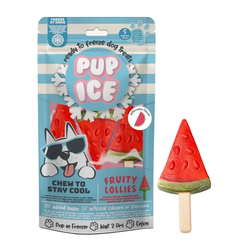 Pup Ice Dog Snack Fruity Lollies – Watermelon. 3 Stück