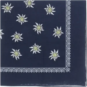 Bauerntaschentuch | Großes Blumenmuster, Marineblau