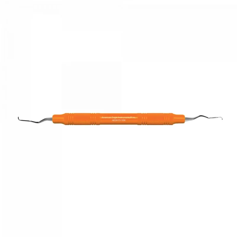 Amerikanische Eagle Gracey +3 Access Kürette mit orangefarbenem Handgriff.