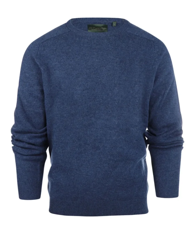Rundhalspullover aus Lammwolle | Blau