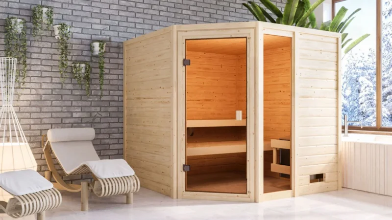Karibu "Sauna Valida 4 Eckeinstieg mit Fenster" 4 Personen