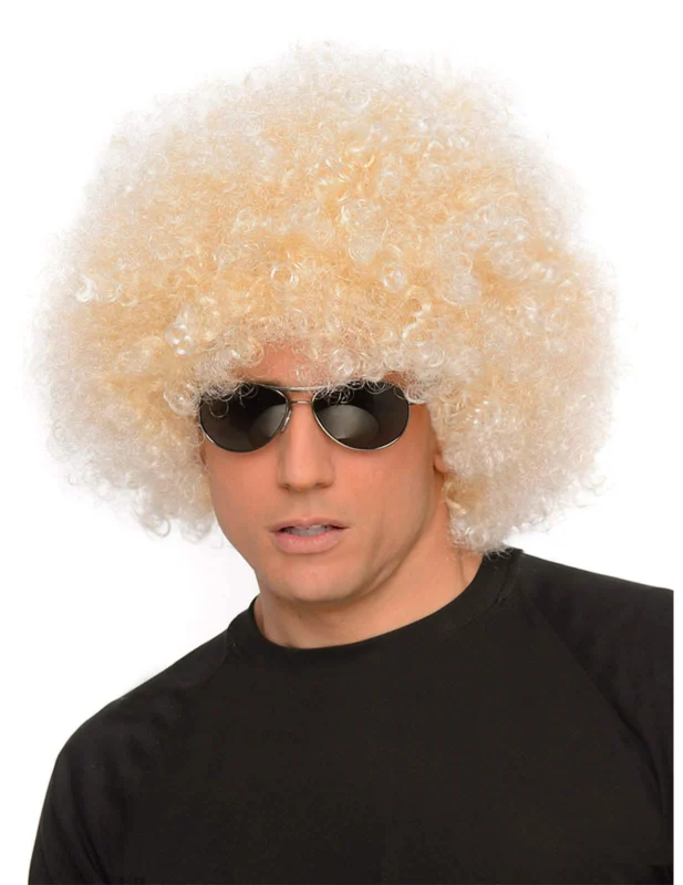 Perruque géante afro 70's pour homme blond