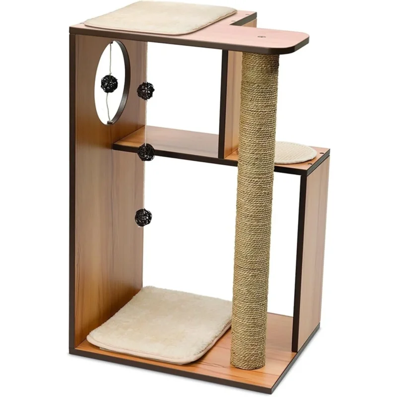 Vesper Katzenmöbel V-Box groß, Walnuss – Maße: 50 x 40 cm, Höhe: 78 cm