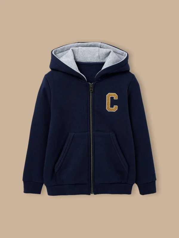 Jungen-Sweatjacke mit Reißverschluss und Kapuze