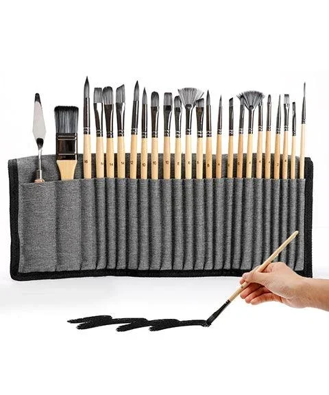 Professionelle Kunst Pinsel mit natürlichen Holzgriffen Satz