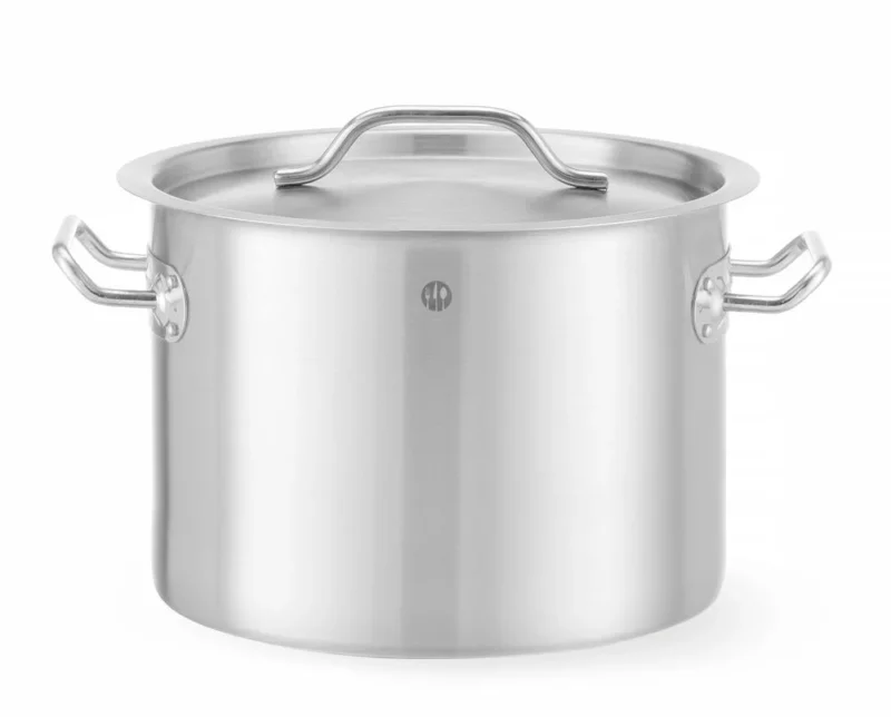 HENDI Kochtopf – mittel - mit Deckel – Budget Line – 9 l – Silber – Ø 250 × H 180 mm – Produktansicht