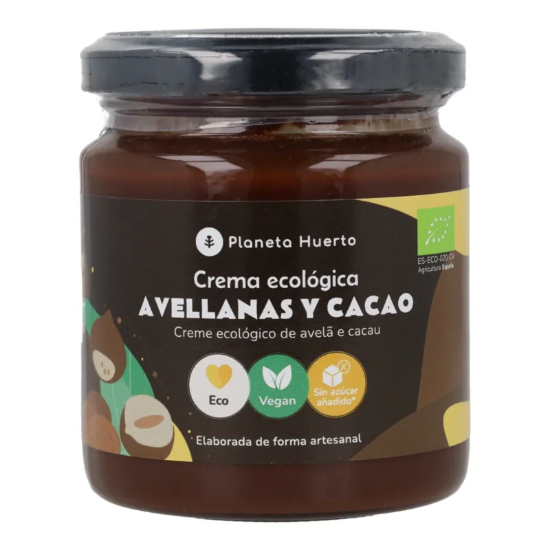 Haselnuss- und Kakaocreme ohne Zuckerzusatz ECO Planeta Huerto 230 g