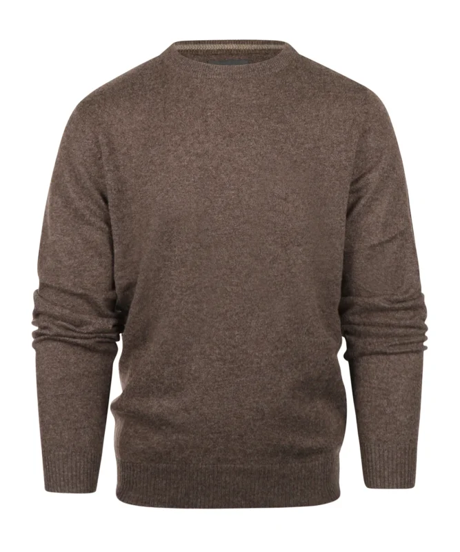 Rundhals-Kaschmirpullover | Braun