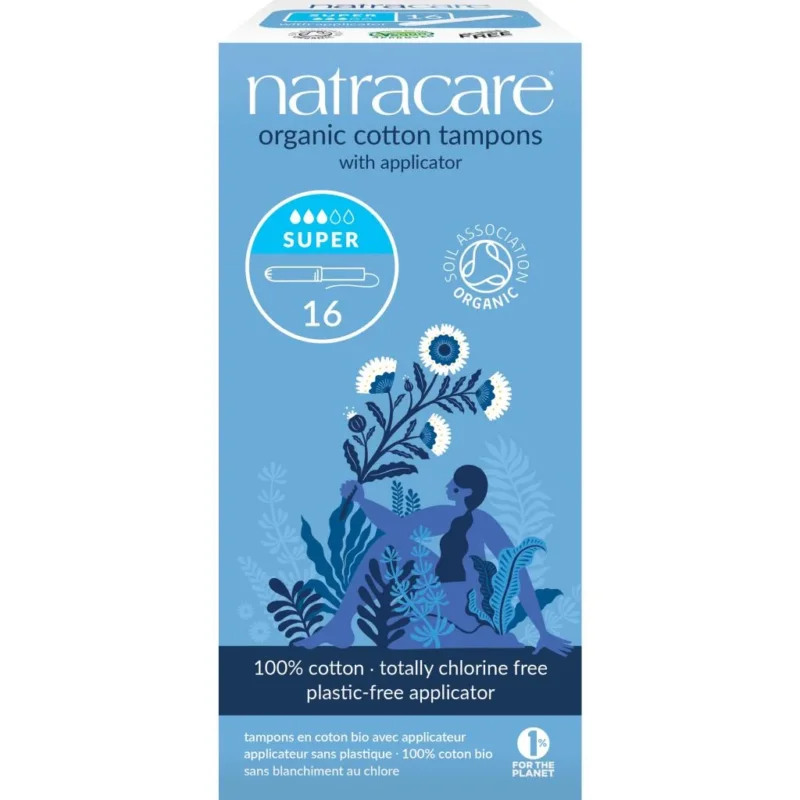 Tampón súper con aplicador bio Natracare 16 uds