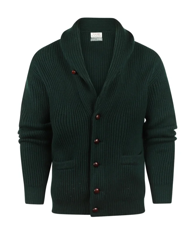 Strickjacke mit Schalkragen, 90-Jahre-Edition | 90YGrün