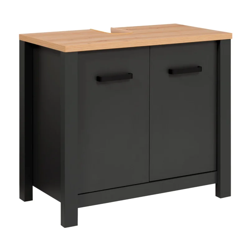 Waschbeckenunterschrank Veneto in Anthrazit mit Artisan Eiche Optik
