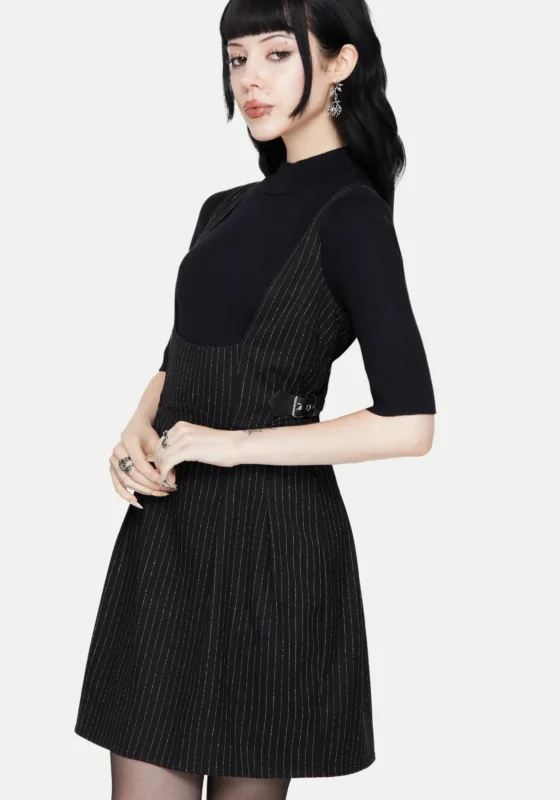 Katya Gestreift Mini Schürzenkleid Kleid