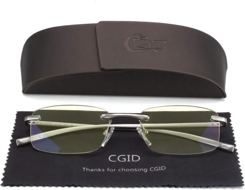 CGID Anti-Blaulicht Lesebrille Aluminium Magnesium rahmenlos +1.0