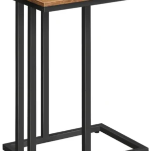 Beistelltisch C-förmig Industrie-Stil Vintagebraun Schwarz