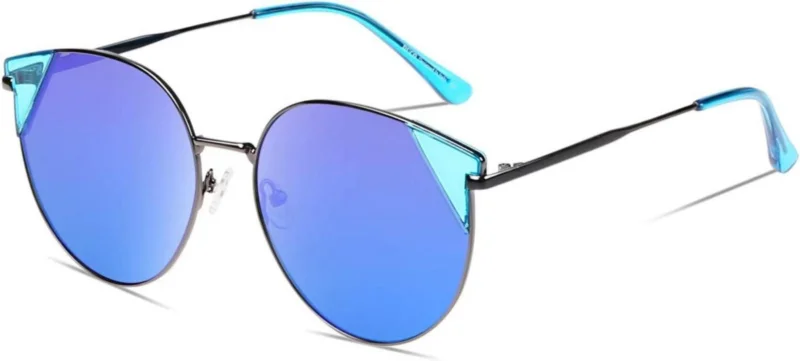 Polarisierte Retro Katzenauge Sonnenbrille UV400 Metallgestell