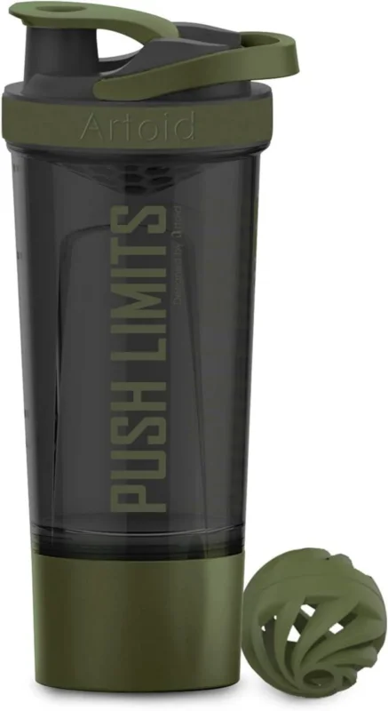 Inspirational Fitness Protein Shaker 680ml Dual Mixing Technology Push
