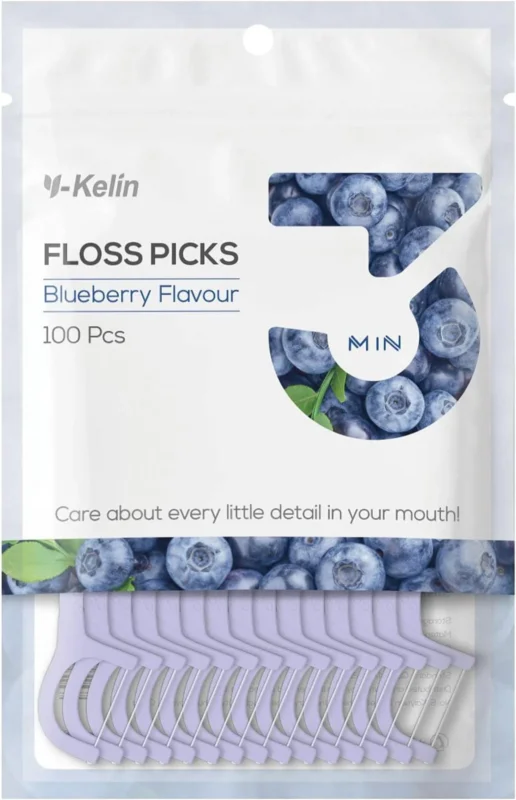 Y-Kelin Zahnseide Stäbchen Blueberry 100 Stück