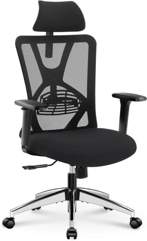 Ergonomischer Bürostuhl mit verstellbarer Lendenwirbelstütze & 3D
