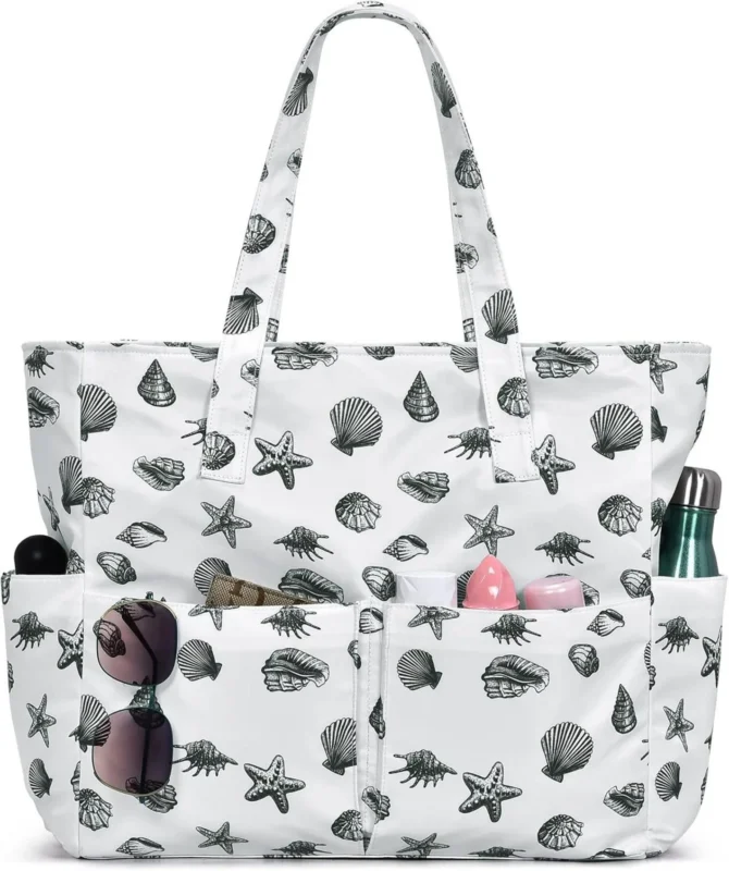Strandtasche XXL mit Reißverschluss, wasserdicht, Damen, Umhängetasche