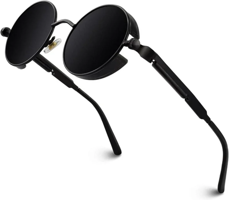 Polarisierte Runde Steampunk Sonnenbrille UV400 Schutz