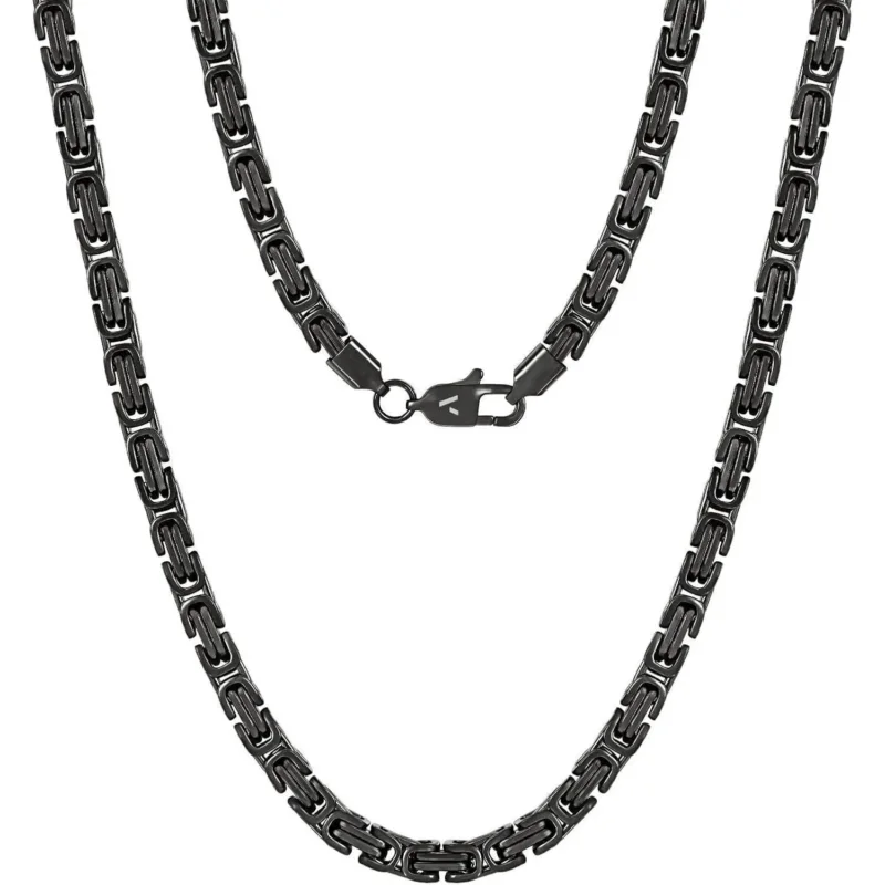 Königskette 4/6mm 18K Gold beschichtet Edelstahl Herren Damen