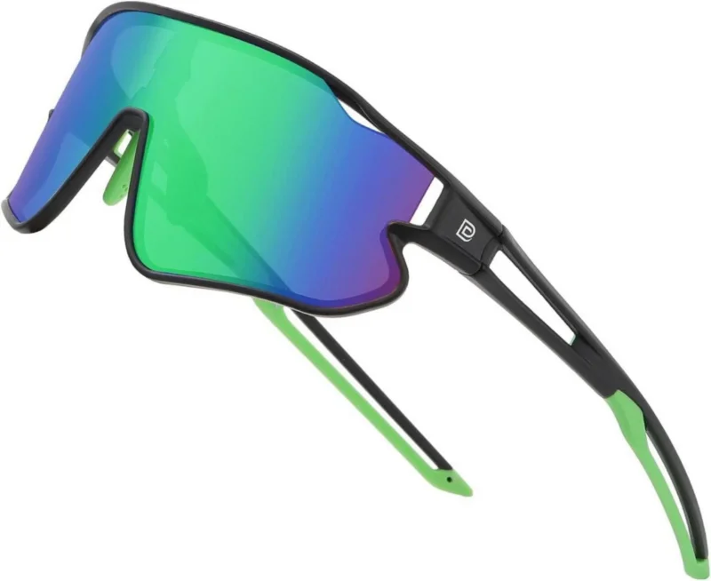 Kinder Sportsonnenbrille UV400 TR90 Rahmen DK268 Schwarz Grün