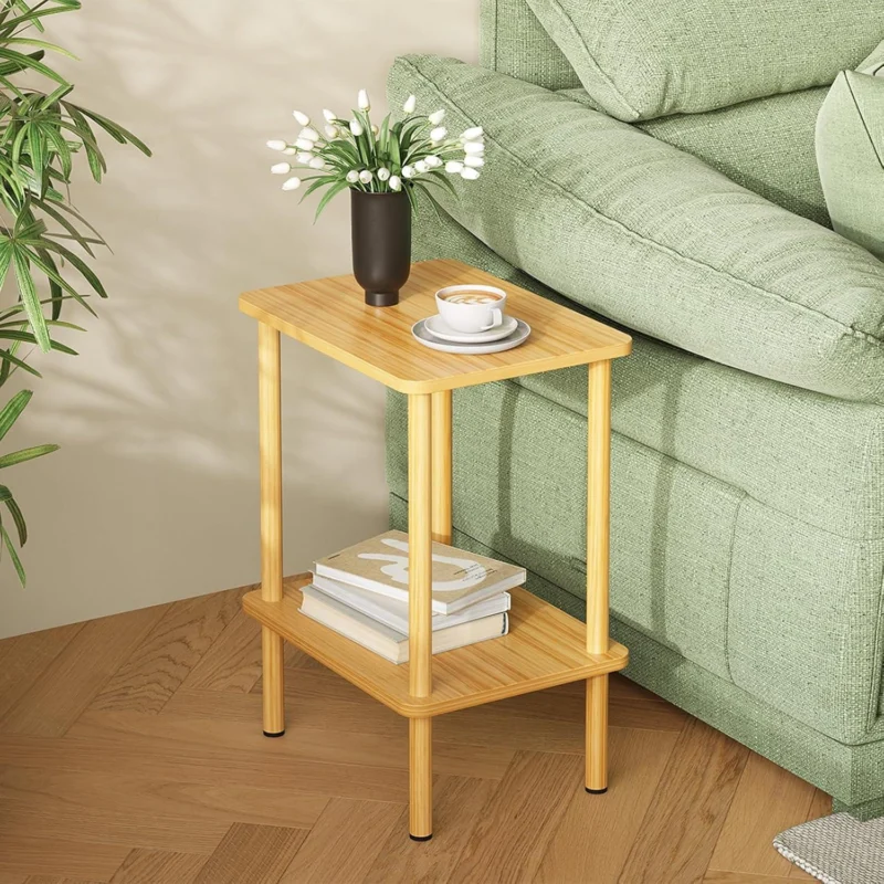 Beistelltisch Holz 2 Tier Schmal 40x30x52cm Stauraum inkl. Aufbau