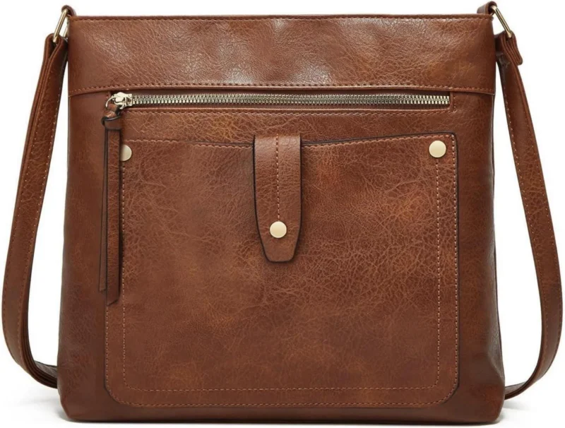 Umhängetasche aus PU-Leder Damen Crossbody-Tasche verstellbarer Riemen