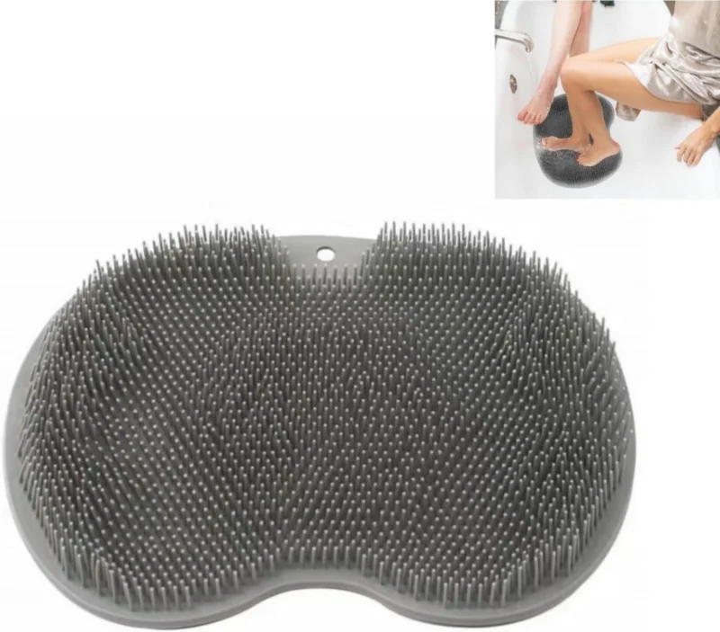 Große Silikon Fußbürste mit Saugnapf, Rutschfestes Massage Pad für
