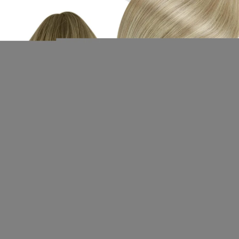 Echthaar Extensions Nanoring Blond 55cm – Aschblond mit Platinblond