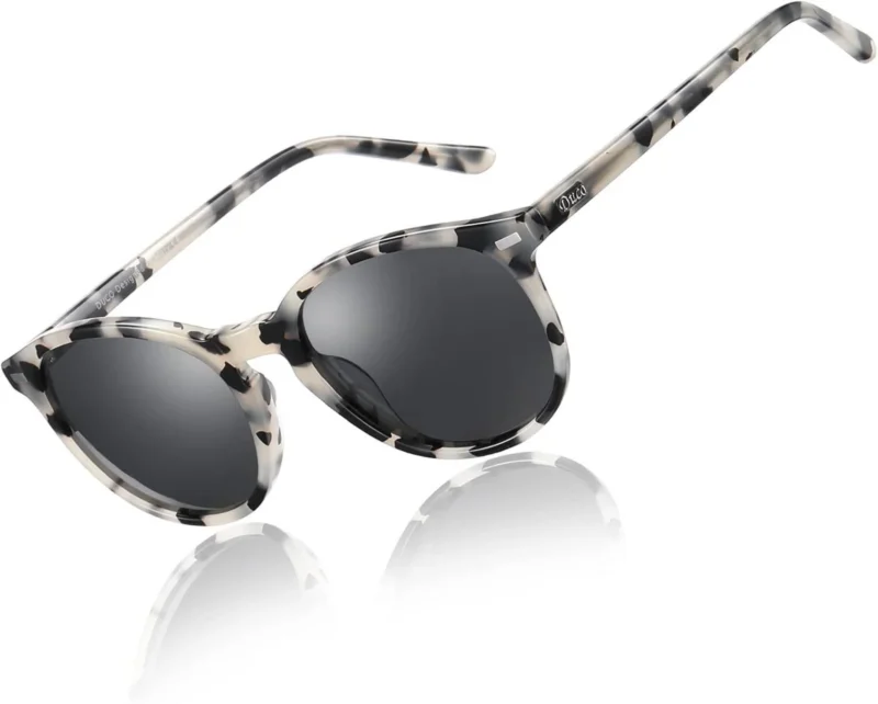 Polarisierte Retro Sonnenbrille UV400 Schutz Damen Vintage Schwarz