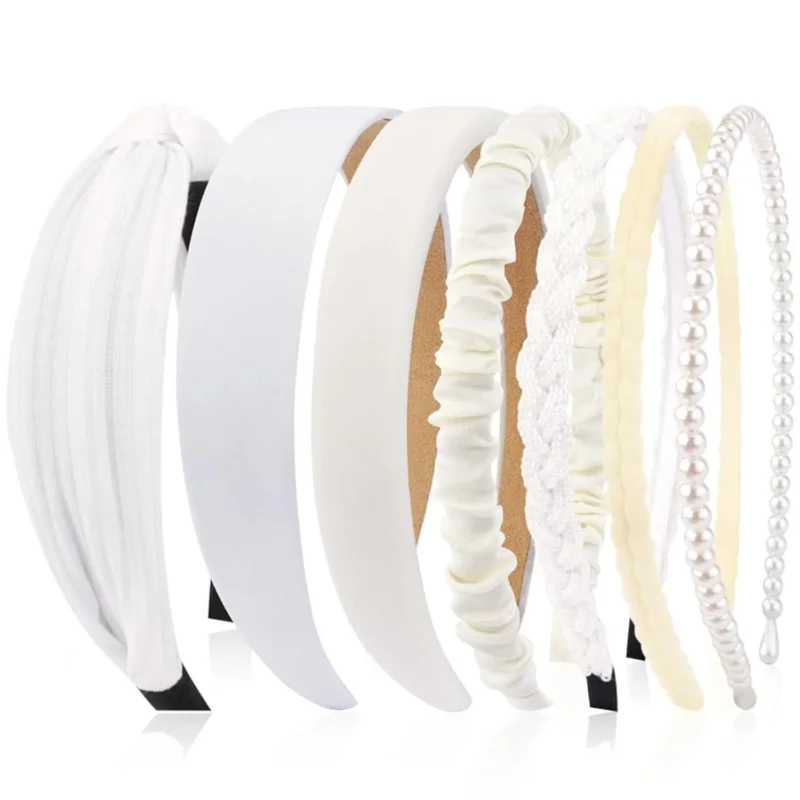 7er Set Perlen Stirnbänder Haarreifen für Damen & Mädchen