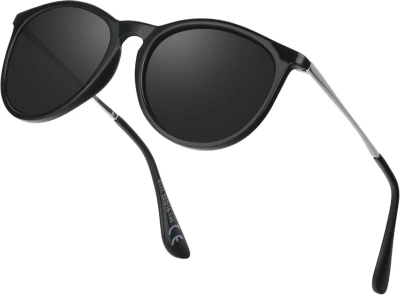 Polarisierte Damen Sonnenbrille UV400 Schutz Cateye Retro Vintage Rund