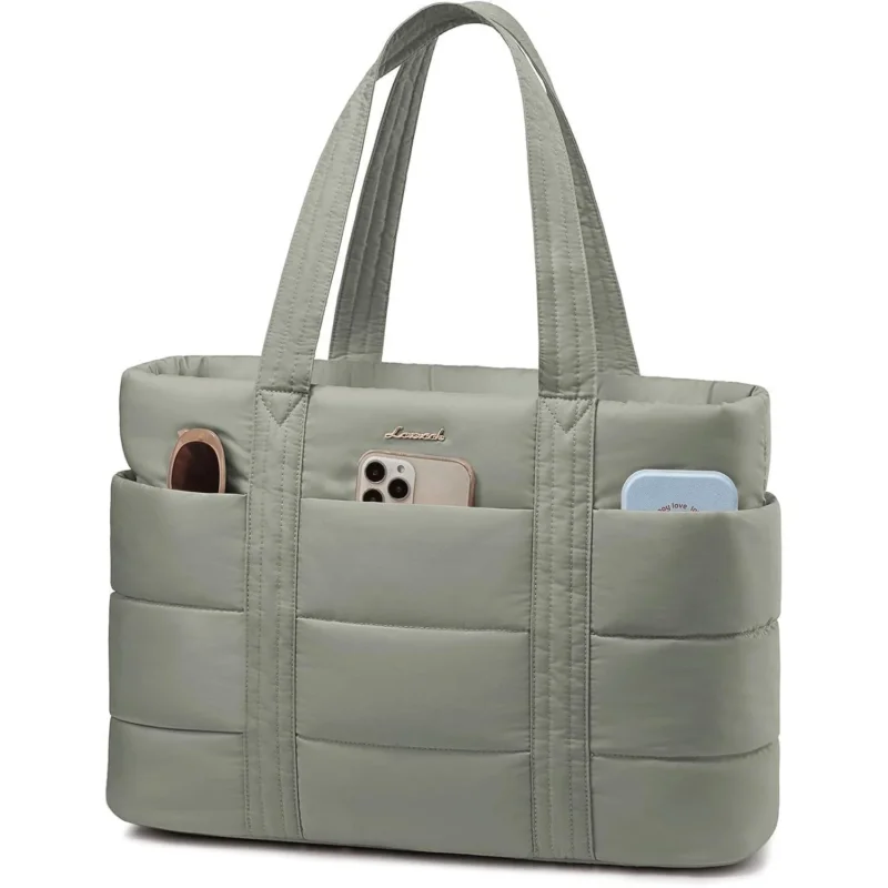 Laptop Handtasche Damen 15,6 Zoll Shopper Grün