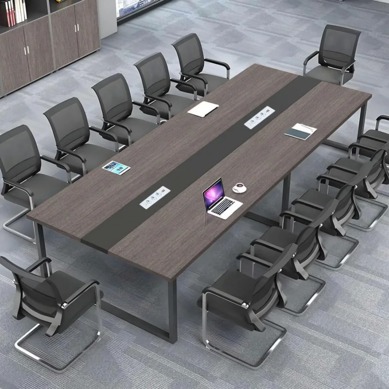 Konferenztisch F1 400x120cm – Modern, Kabeldurchführung & Stabil